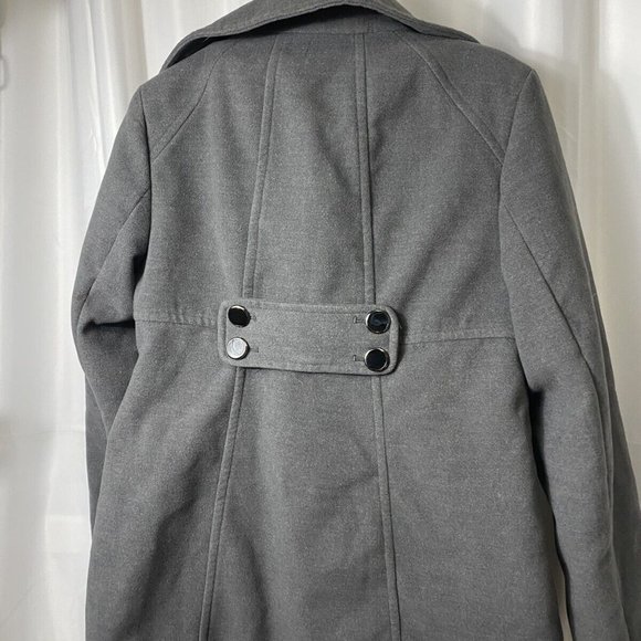 STYLE & COM STRETCH SIZE MEDIUM GRAY PEACOAT WITH POCKETS - Picture 3 of 4
